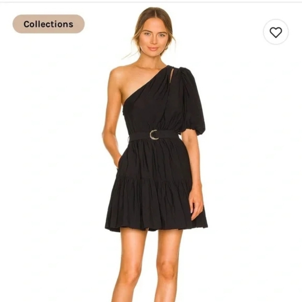 NWOT Jonathan Simkhai Black One-Shoulder Dress Revolve